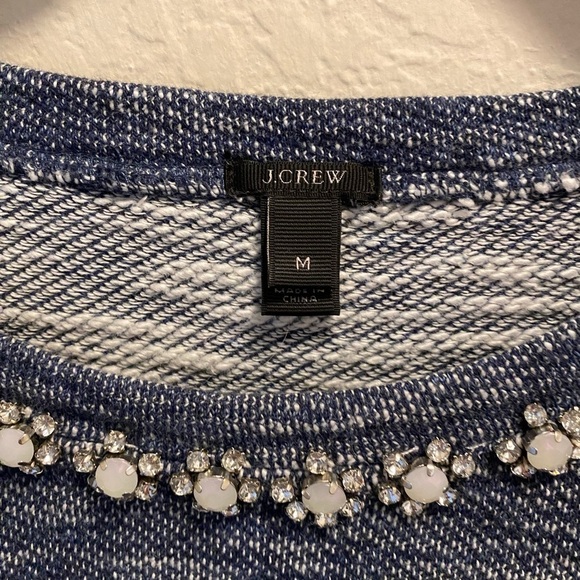 J. Crew Jewel Neck Navy Sweater - Picture 7 of 10
